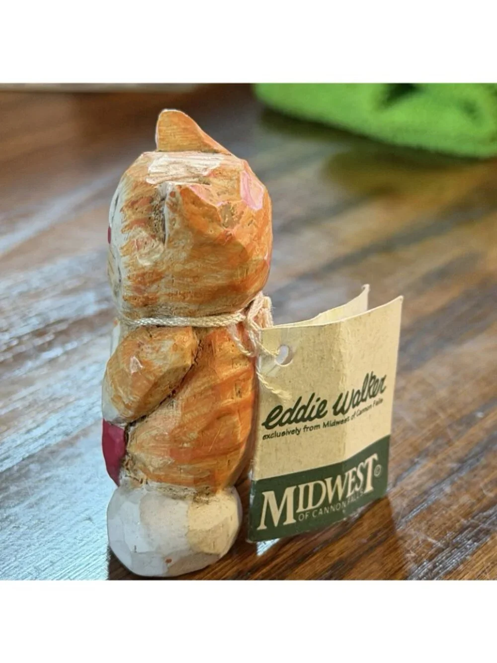 Eddie Walker Figurine Orange Tabby Cat Holding Heart 2.25” X 1.75” With Tags